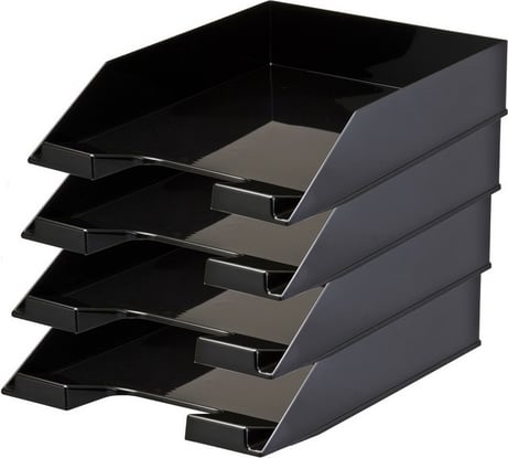Лоток для бумаг Attache черный, 4 шт./упаковка 624281
