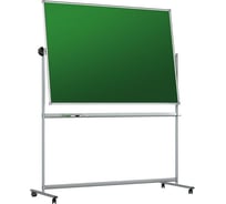 Вращающаяся мобильная магнитная меловая/маркерная доска Attache зеленая/белая 142346