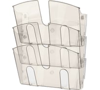 Горизонтальный настенный дисплей Attache 3 отделения, А4, дымчатый 87671