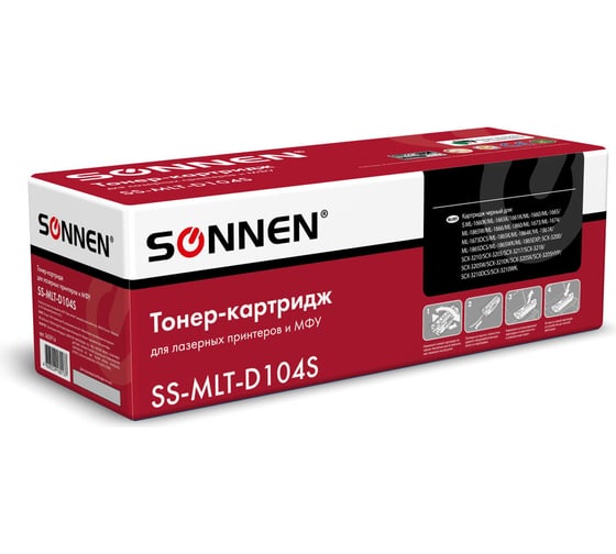 Лазерный картридж SONNEN SS-MLT-D104S для SAMSUNG ML-1660/1665 и другие, 362914