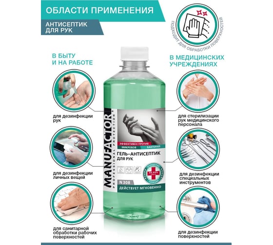 Гель-антисептик для рук MANUFACTOR 500 мл Я0000022040