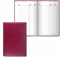 Телефонная книжка BRAUBERG Imperial А5, кожзам, 96л, вырубка, бордовый 123507