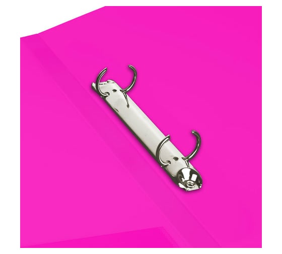 Неоновая папка на 2 кольцах BRAUBERG Neon 25 мм, внутренний карман, розовая, до 170 листов, 0,7 мм 227458