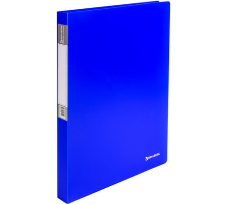Неоновая папка на 2 кольцах BRAUBERG Neon 25 мм, внутренний карман, синяя, до 170 листов, 0,7 мм 227459