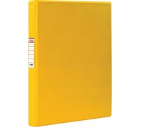 Папка на 2 кольцах BRAUBERG картон/ПВХ, 35 мм, желтая, до 180 листов 228381