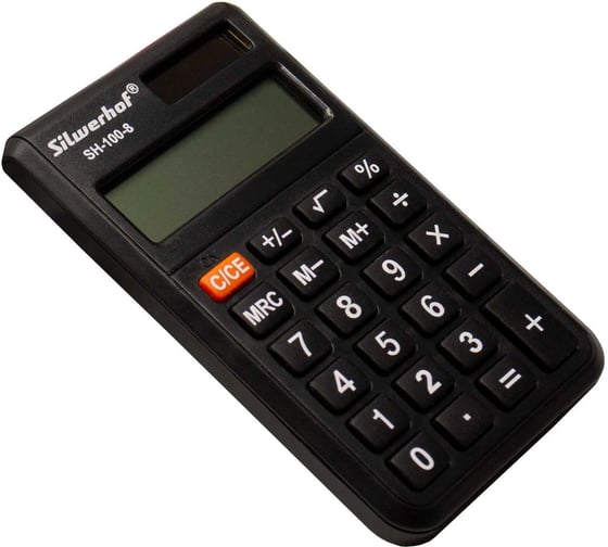 Калькулятор карманный Silwerhof SH-100-8 черный, 8-разрядный 1986165