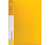 Папка BRAUBERG Contract бизнес-класс 20 вкладышей, желтая, вкладыши-антиблик, 0,7 мм, 221775