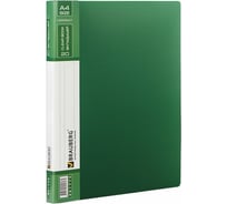 Папка BRAUBERG Contract бизнес-класс 20 вкладышей, зеленая, вкладыши-антиблик, 0,7 мм, 221774