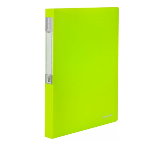 Неоновая папка BRAUBERG Neon 40 вкладышей, 25 мм, зеленая, 700 мкм, 227452