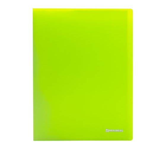 Неоновая папка BRAUBERG Neon 20 вкладышей, 16 мм, зеленая, 700 мкм, 227448