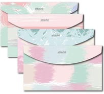 Папка-конверт на кнопке Attache Selection Travel Pastel 4 шт, ассорти 1216784