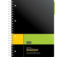 Бизнес-тетрадь Attache Selection SMARTBOOK А4, 120 листов, линейка, спираль, микроперфорация, разделители, карман, желто-зеленая 272653