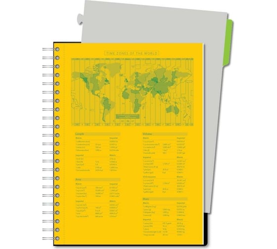 Бизнес-тетрадь Attache Selection SMARTBOOK А4, 120 листов, линейка, спираль, микроперфорация, разделители, карман, желто-зеленая 272653