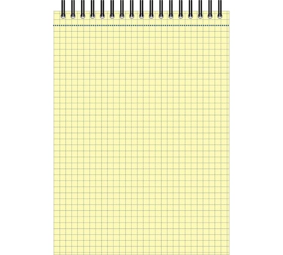 Блокнот Attache Selection Yellow Pad 80 листов, клетка, А4, спираль, тонированный блок, 70 г/квм 494587