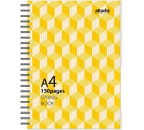 Бизнес-тетрадь Attache Selection SPRING BOOK А4, 150 листов, клетка, пластиковая спираль, желтая 84232 1014471