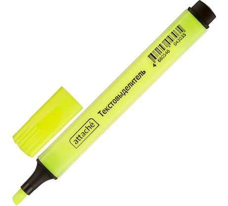 Маркер выделитель текста 12 шт в упаковке Attache желтый 1-4 мм треугольный 968795