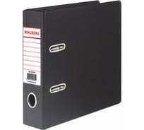 Вертикальная папка-регистратор BRAUBERG малый формат 148x210 мм, А5, 70 мм, черная, двухстороннее покрытие 223188