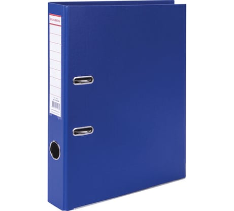 Прочная папка-регистратор BRAUBERG 50 мм, с уголком, синяя 226590