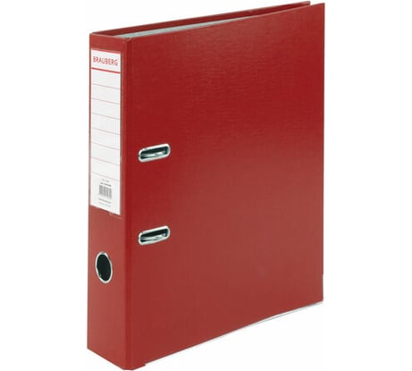 Прочная папка-регистратор BRAUBERG 75 мм, с уголком, красная 226598
