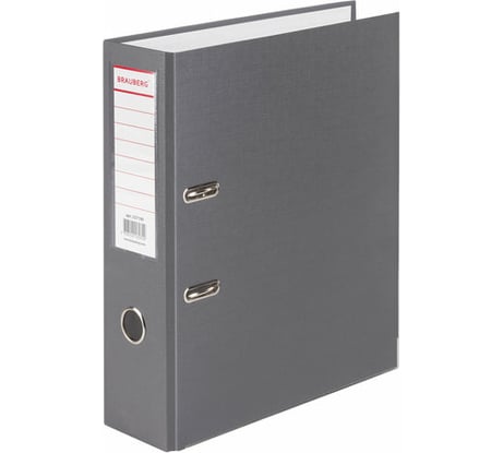 Папка-регистратор BRAUBERG 80 мм, с уголком, серая 227190