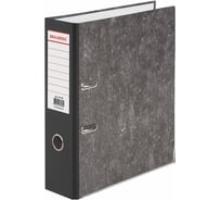 Папка-регистратор BRAUBERG усиленный корешок, мраморное покрытие, 80 мм, с уголком, черная 227188