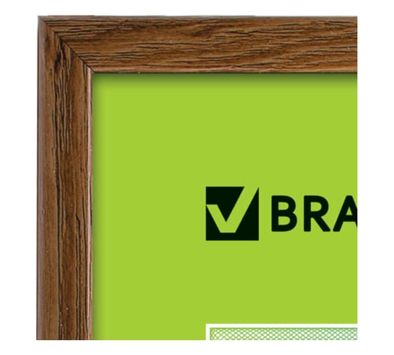 Рамка BRAUBERG HIT, 21х30 см, пластик, багет 15 мм, орех, стекло, 390025