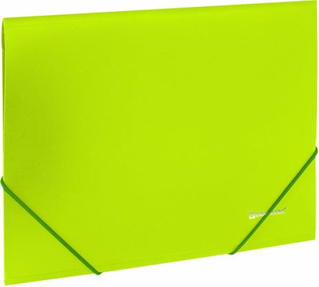 Неоновая папка BRAUBERG Neon на резинках зеленая до 300 листов 0.5мм 227460