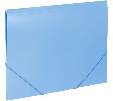 Папка BRAUBERG Office на резинках, голубая, до 300 листов, 500 мкм 228078