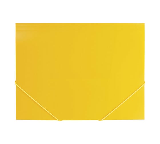 Папка BRAUBERG Office на резинках желтая до 300 листов 500 мкм 228082