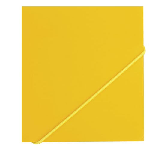 Папка BRAUBERG Office на резинках желтая до 300 листов 500 мкм 228082