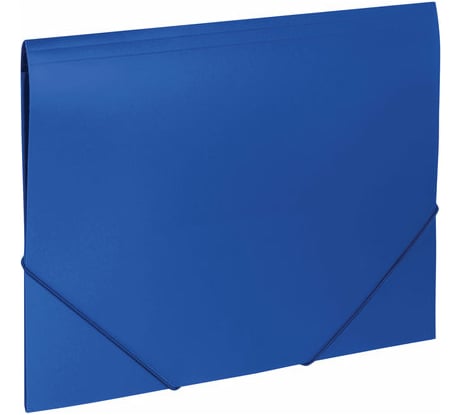Папка BRAUBERG Office на резинках, синяя, до 300 листов, 500 мкм 227712
