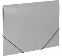 Папка BRAUBERG Office на резинках, серая, до 300 листов, 500 мкм 228079