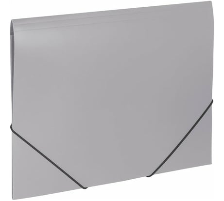 Папка BRAUBERG Office на резинках, серая, до 300 листов, 500 мкм 228079