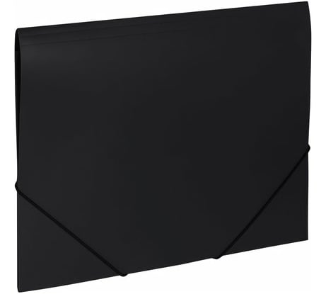 Папка BRAUBERG Office на резинках, черная, до 300 листов, 500 мкм 227713