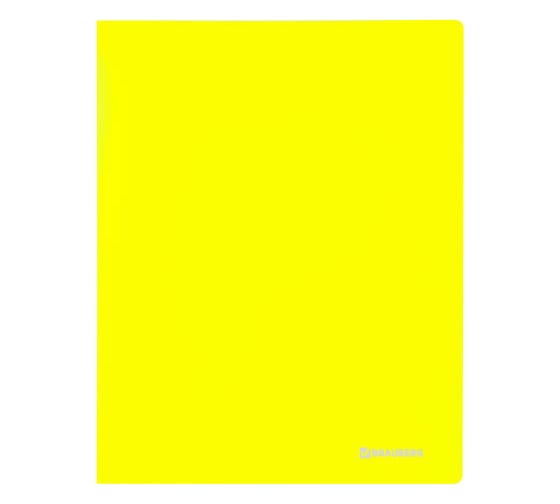 Папка BRAUBERG Neon с металлическим скоросшивателем и внутренним карманом, желтая, до 100 листов, 0.7 мм 227465