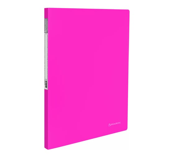 Папка BRAUBERG Neon с металлическим скоросшивателем и внутренним карманом, 16 мм, розовая, до 100 листов 227466 1