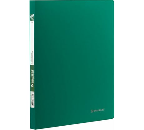 Папка BRAUBERG Office с пластиковым скоросшивателем, зеленая, до 100 листов, 0.5 мм 222642