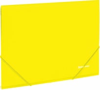 Неоновая папка BRAUBERG Neon на резинках, желтая, до 300 листов, 0.5 мм 227461