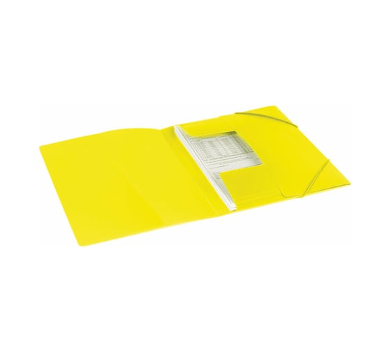 Неоновая папка BRAUBERG Neon на резинках, желтая, до 300 листов, 0.5 мм 227461