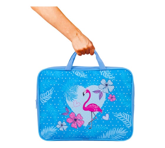 Папка BRAUBERG Flamingo на молнии с ручками, А4, ширина 80 мм 229399