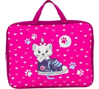 Папка BRAUBERG Kitten&sneakers на молнии с ручками, А4, ткань, ширина 80 мм 229401