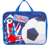 Папка BRAUBERG Football на молнии с ручками, А4, ткань, ширина 80 мм 229404