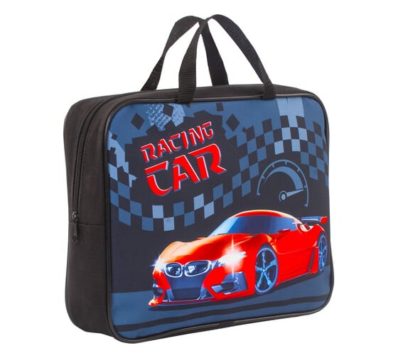 Папка BRAUBERG Racing Car на молнии, с ручками, А4, ткань, ширина 80 мм 229403