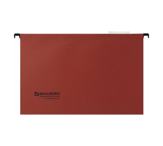 Подвесные папки BRAUBERG Foolscap А4, 406x245 мм, до 80 листов, КОМПЛЕКТ 10 шт., красные 231796