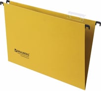 Подвесные папки BRAUBERG Foolscap А4, 406x245 мм, до 80 листов, КОМПЛЕКТ 10 шт., желтые 231794
