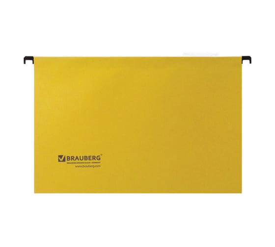 Подвесные папки BRAUBERG Foolscap А4, 406x245 мм, до 80 листов, КОМПЛЕКТ 10 шт., желтые 231794