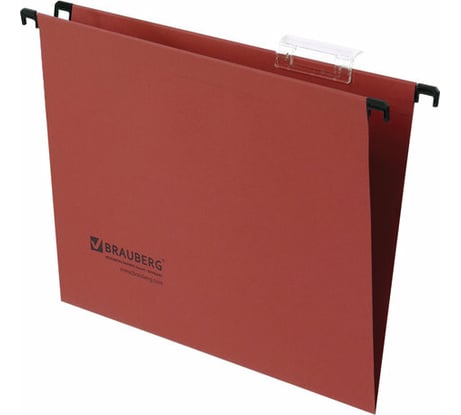 Подвесные папки BRAUBERG А4, 350х245 мм, до 80 листов, КОМПЛЕКТ 10 шт., красные 231792