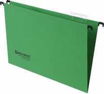 Подвесные папки BRAUBERG Foolscap А4, 406x245 мм, до 80 листов, КОМПЛЕКТ 10 шт., зеленые 231795