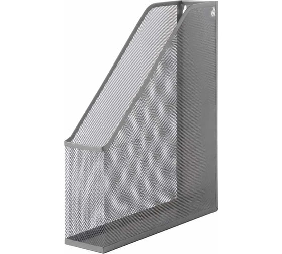 Вертикальный металлический лоток для бумаг BRAUBERG Germanium 250х72х315 мм, серебряный 231949