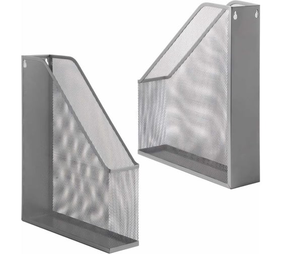 Вертикальный металлический лоток для бумаг BRAUBERG Germanium 250х72х315 мм, серебряный 231949